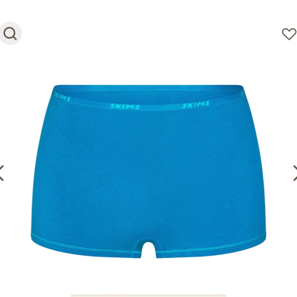 Skims Cotton Logo Hot Pant (Blue Mykonos color) (size Medium)